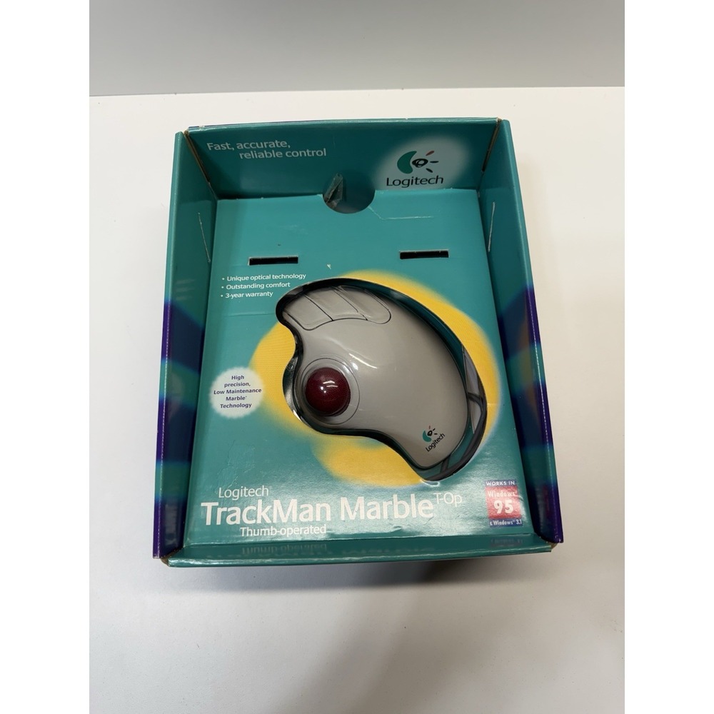 Logitech Trackman Marble Trackball Corded Mouse Model T-CH11 Untested